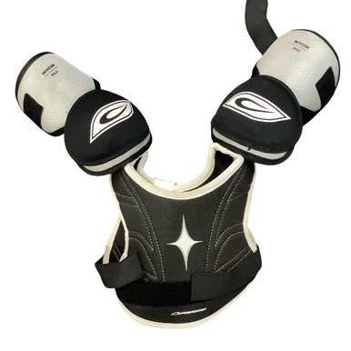Used HOCKEY SHOULDER PADS Junior Shoulder Pads White MD 11479-S000400451