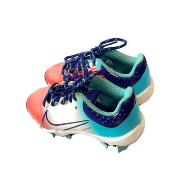 Used Nike DIAMOND BB/SB Cleats White/Royal/Red Youth 11.0 11479-S000400439