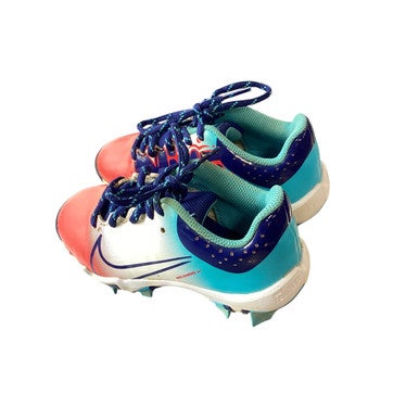 Used Nike DIAMOND BB/SB Cleats White/Royal/Red Youth 11.0 11479-S000400439