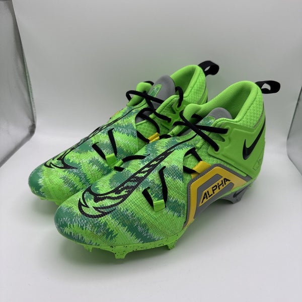 Mens Size 11.5 Nike Alpha Menace Pro 3 Football Cleats FB8442-303 Yellow Green