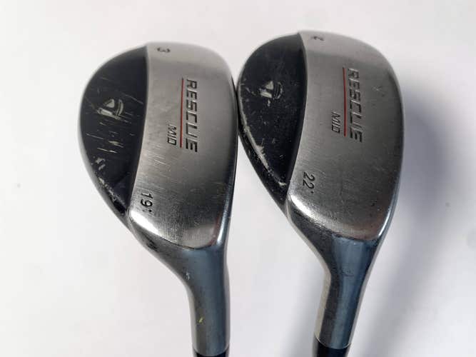 TaylorMade Rescue Mid 3 & 4 Hybrid Set 19* 22* Stiff Graphite Mens RH