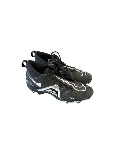 Used Nike ALPHA Adult FB Cleats Black And White Senior 9.5 11862-S000089858