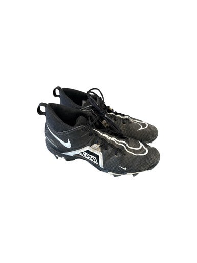 Used Nike ALPHA Adult FB Cleats Black And White Senior 9.5 11862-S000089858