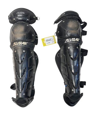 Used All Star LG1216PS Catchers Leg Guards Black Intermed 11835-S000196939