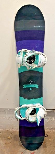 Launch Progression 143cm Reverse Camber Women's Snowboard Salomon Bindings MINT
