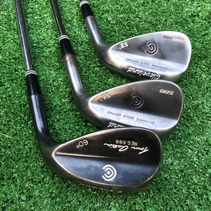 A Set of Cleveland Golf 588 DSG Action RAW Wedges 52,56,60 Degree