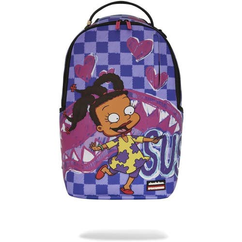 Sprayground Rugrats Susie Crayon Shark DLXSV Backpack Purple Checkerboard DSB28