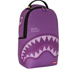 Sprayground Purple Shark Central DLXVS Backpack Unisex Purple Faux Leather DSB74