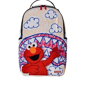 Sprayground Elmo's World Shark Sketch Backpack Unisex Multi Laptop Sleeve DSB56