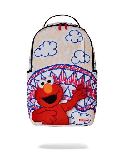 Sprayground Elmo's World Shark Sketch Backpack Unisex Multi Laptop Sleeve DSB56