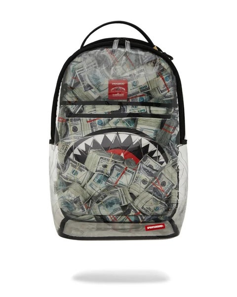 Sprayground Money Pile DLXS 910B7750NSZ Backpack Clear Adjustable Straps DSB55