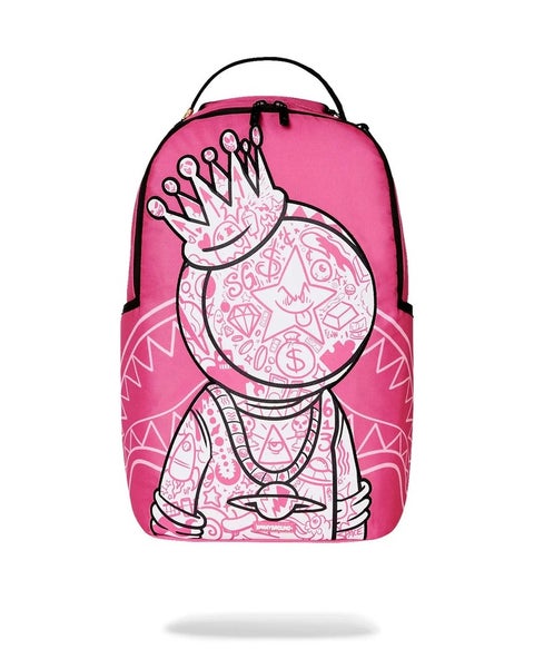 Sprayground Tatted Hand Astro DLXR 910B7333NSZ Backpack Unisex Pink Bag DSB69