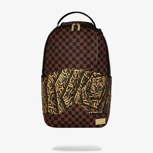 Sprayground Diaa Allam Sharks In Paris DLXSV Backpack Unisex Brown Check DSB73