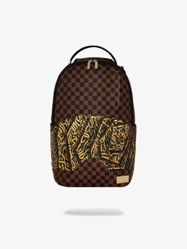 Sprayground Diaa Allam Sharks In Paris DLXSV Backpack Unisex Brown Check DSB73