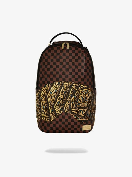 Sprayground Diaa Allam Sharks In Paris DLXSV Backpack Unisex Brown Check DSB73