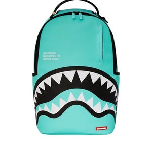 Sprayground Shark Central Adriatic DLXSV Turquoise Faux Leather Backpack DSB50