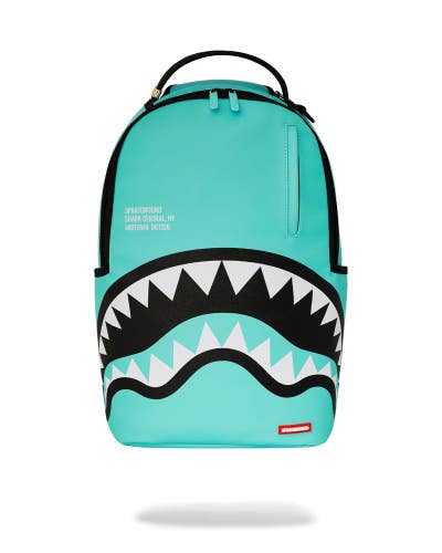 Sprayground Shark Central Adriatic DLXSV Turquoise Faux Leather Backpack DSB50