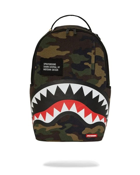Sprayground Shark Central DLXS 20L Backpack OS Multi Camo Laptop Sleeve DSB31