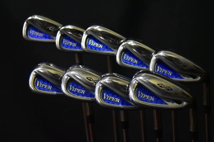 SNAKE EYES VIPER IRONS SET 4-9, PW, SW, AW REGULAR FLEX, RH, SHAFT 38" (5I)
