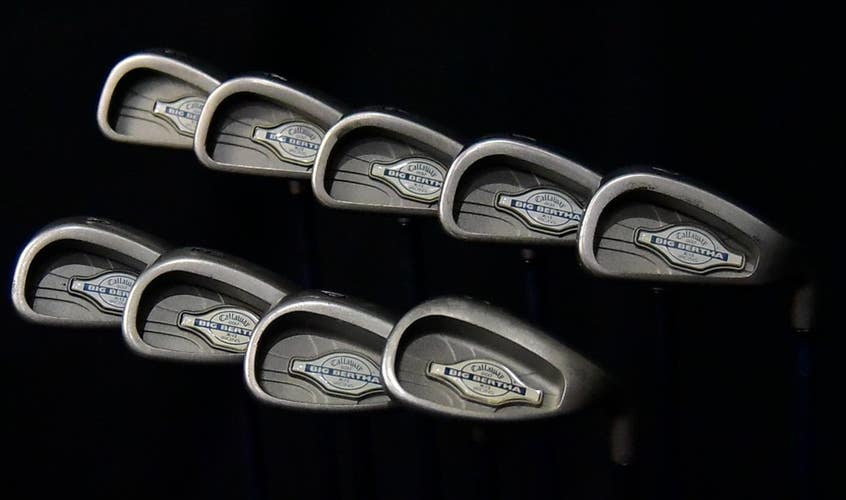 CALLAWAY BIG BERTHA X-12 IRON SET 3-9, PW, SW STIFF FLEX, RH, SHAFT 37.5" (5I)