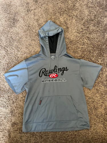 Rawlings Baseball Hoodie Gray Shirt-Sleev Men's Large Used