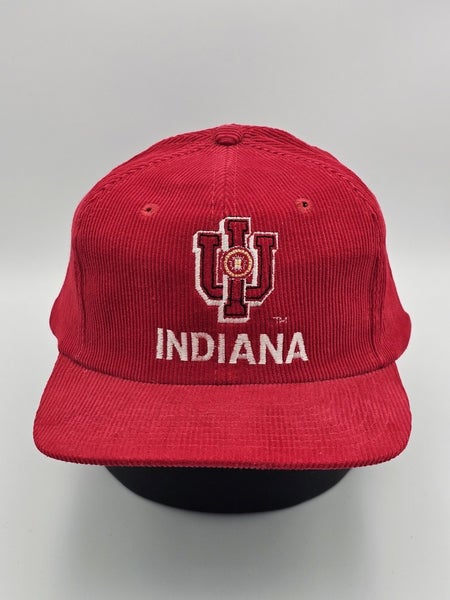 NEW Vintage Indiana Hoosiers Corduroy IU Sports NCAA Hat Cap Vtg Red Snapback
