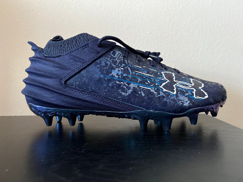 Under Armour Blur Smoke Suede 2.0 MC Football Cleats Men's Size 8 "Midnight Blue" 3027978-401