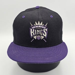 Vintage Sacramento Kings Fitted 100% Wool NBA Plain Logo Hat Cap Vtg Size 6 3/4