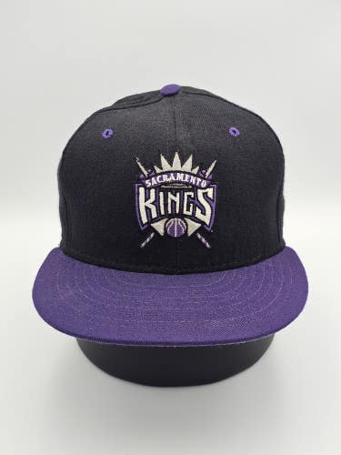 Vintage Sacramento Kings Fitted 100% Wool NBA Plain Logo Hat Cap Vtg Size 6 3/4