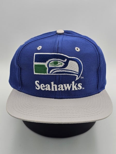 NEW Vintage Seattle Seahawks NFL Sports Logo 7 Twill Plain Logo Hat Vtg Snapback