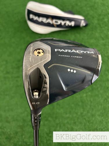 LH Callaway Paradym Triple Diamond 9.0 Driver w Headcover / Stiff