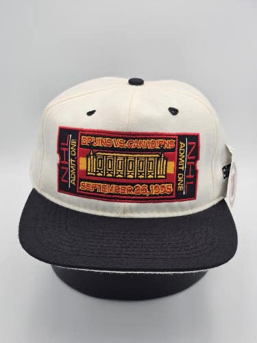 NEW Boston Bruins Vs Canadians 1995 NHL Sports #1 Apparel Ticket Snapback Hat