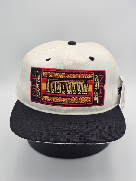 NEW Boston Bruins Vs Canadians 1995 NHL Sports #1 Apparel Ticket Snapback Hat