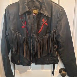 Woman’s Leather Fringe Biker Jacket