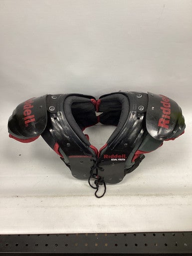 Used Riddell RIVAL YOUTH FB Shoulder Pads Black MD 11851-S000035595