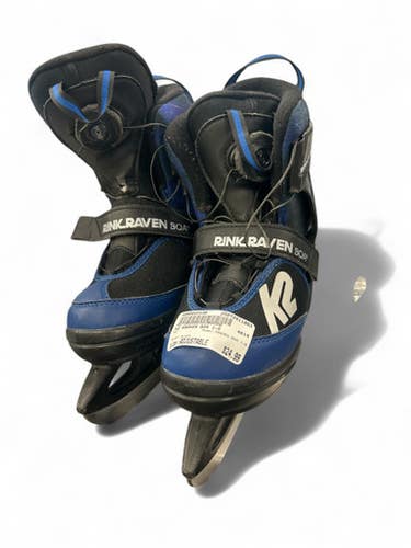 Used K2 KRAVEN BOA 1-5 Boys Softboot Skate Black Adjustable 11863-S000023139