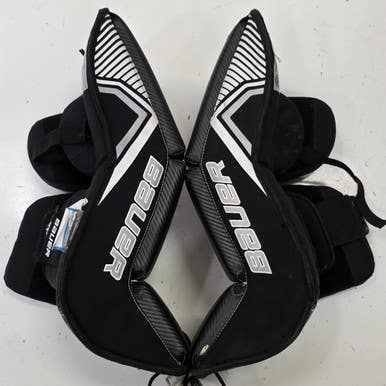 Used Bauer PRODIGY MEDIUM Goalie Leg Pads Youth Black MD 11860-S000295347