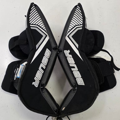 Used Bauer PRODIGY MEDIUM Goalie Leg Pads Youth Black MD 11860-S000295347