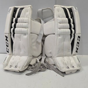 Used CCM EXTREME FLEX Goalie Leg Pads Youth White 20" 11860-S000295342