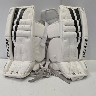 Used CCM EXTREME FLEX Goalie Leg Pads Youth White 20" 11860-S000295342