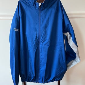 Adidas Golf Climastorm club logo windbreaker track Jacket Blue Grey Lined men  M