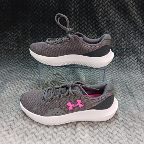 Under Armour Women's Charged Surge 4 Sneaker Shoes Gray White pink Size 8