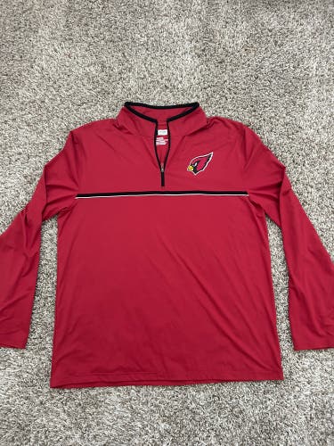 ARIZONA CARDINALS NFL Team Apparel 1/4 Zip Long Sleeve Men's XL Red