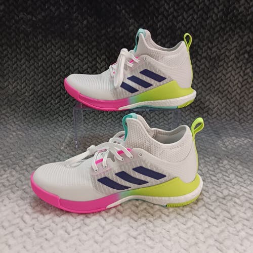 Adidas Women’s Crazyflight Mid Volleyball Shoes White Pink HP3337 Size 7.5 New