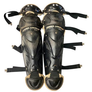 Used Under Armour LEG GUARDS Catchers Leg Guards Black Junior 11760-S000079784
