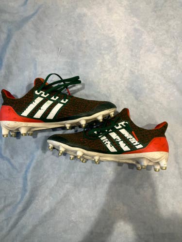 Adidas Ultraboost Football Cleat - Miami Hurricanes Team Issued Size 9.5