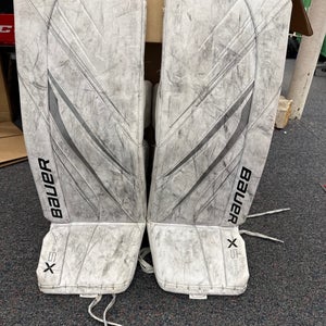 White  Bauer Vapor X5 Pro Goalie Leg Pads (Used) | Int Large (32+)