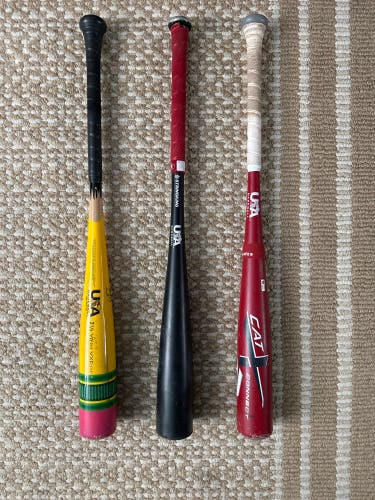 3 USABat Certified Bats (-8) 29" (Used)