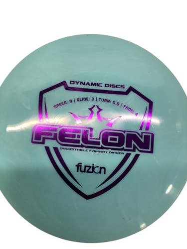 Used Dynamic Discs FUZION FELON Disc Golf Driver Carolina Blue 11347-S000252298