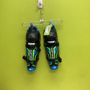 Used Bauer 1X Youth Shin Guards Black 10" 11686-S000044819